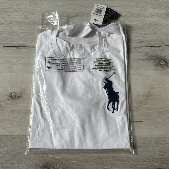 Polo Ralph‎ Lauren Jersey Crewneck Classic-Fit T-shirt white NWT in pkg - Picture 7 of 8